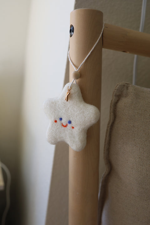Felted Moon / Star ornaments