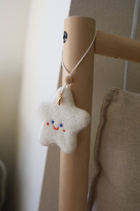 Felted Moon / Star ornaments