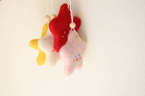 Felted Moon / Star ornaments