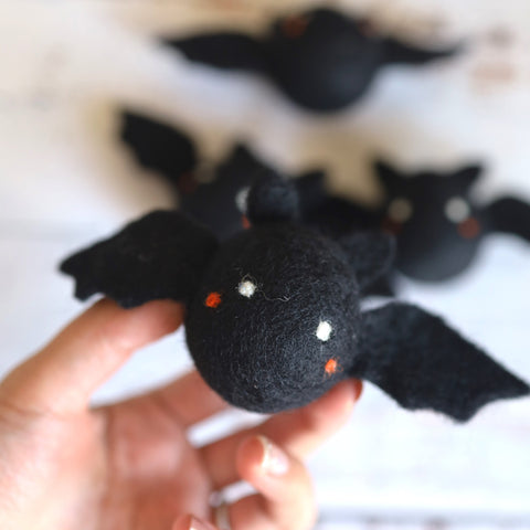 Felted Bat Cat toys Halloween Toy