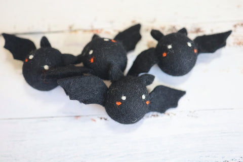 Felted Bat Cat toys Halloween Toy