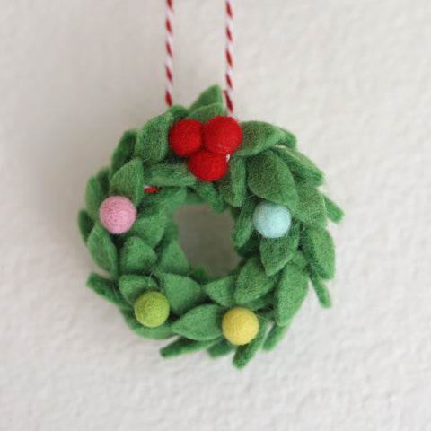 Felt Wreath Ornaments | Holiday Felt Wreath for Christmas | Christmas Gift | Car wreath | Car décor