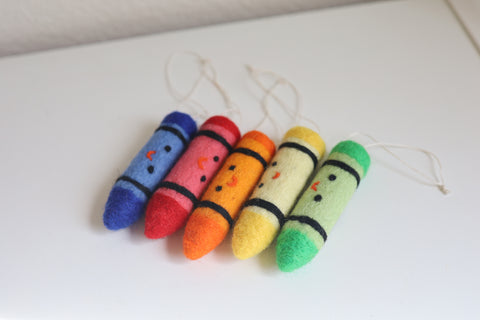 Felt Crayon Ornament / Key Chain