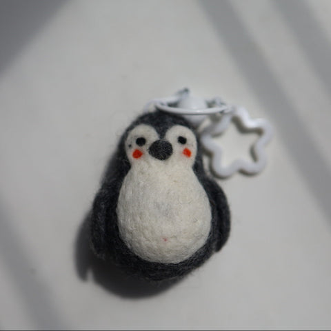 Handmade Felt Penguin Keychain