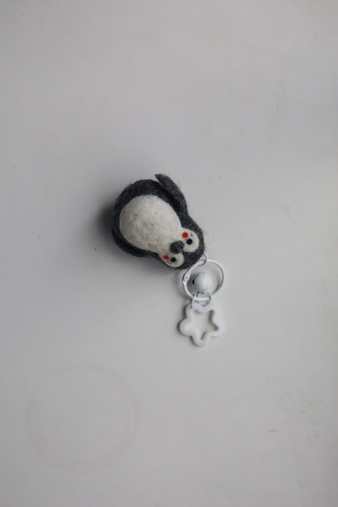 Handmade Felt Penguin Keychain