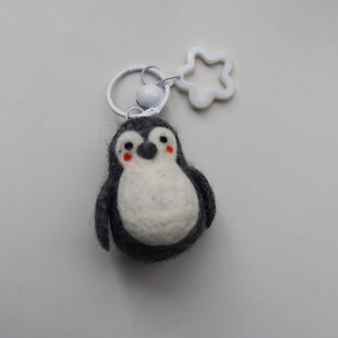 Handmade Felt Penguin Keychain
