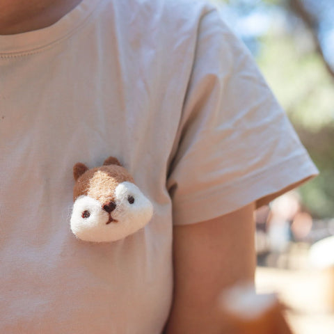 Squirrel Brooch Needle Felting Kit