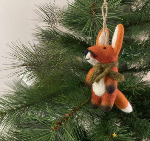 Felted Fox Ornaments