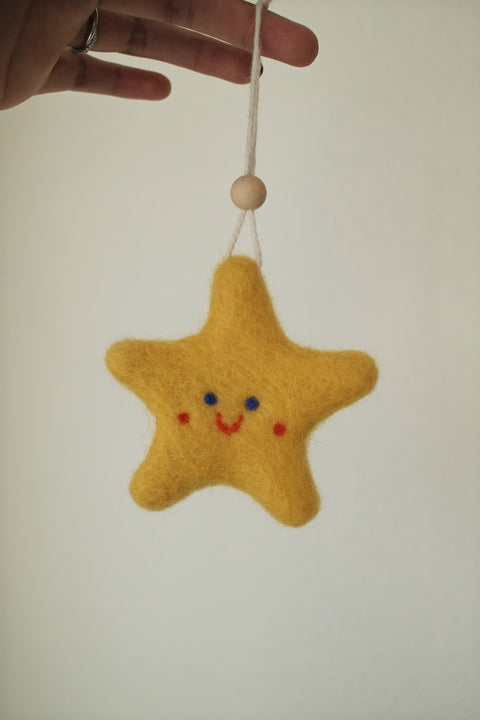 Felted Moon / Star ornaments