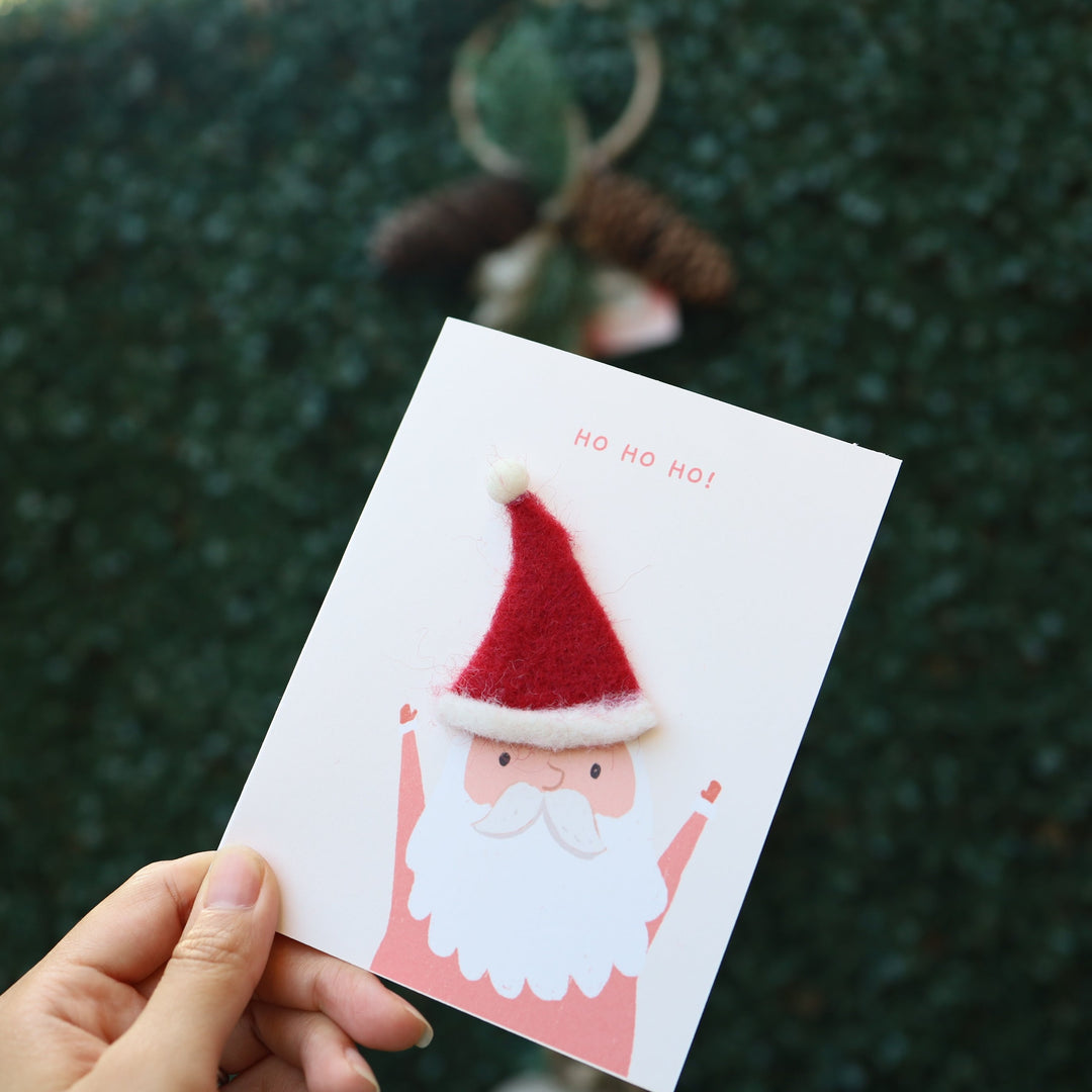 Felt Santa Clause hat card