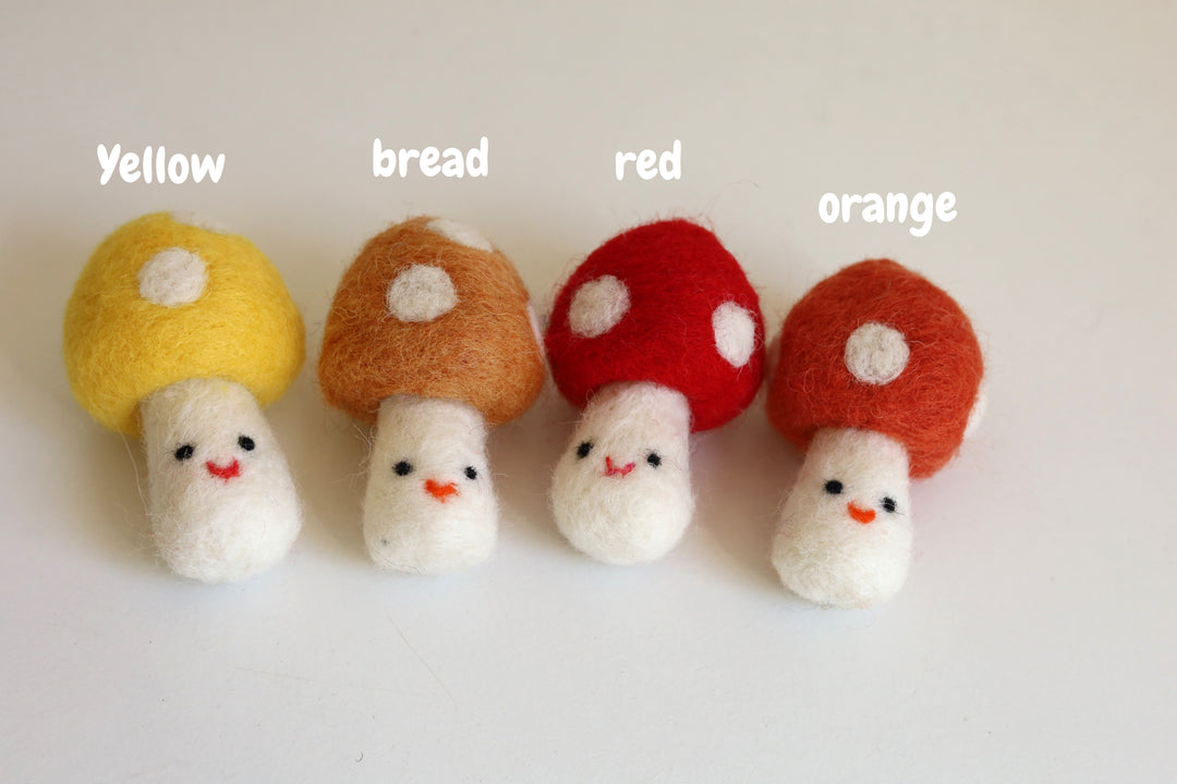 Felted Mushroom Ornaments | Colorful mushroom with smile face | Christmas gift | Handmade mushroom