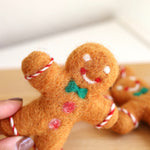 Load image into Gallery viewer, Felted Gingerbread Man Ornament
