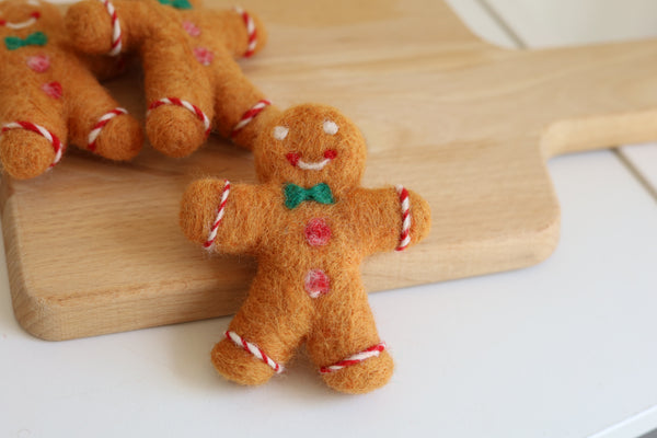 Felted Gingerbread Man Ornament