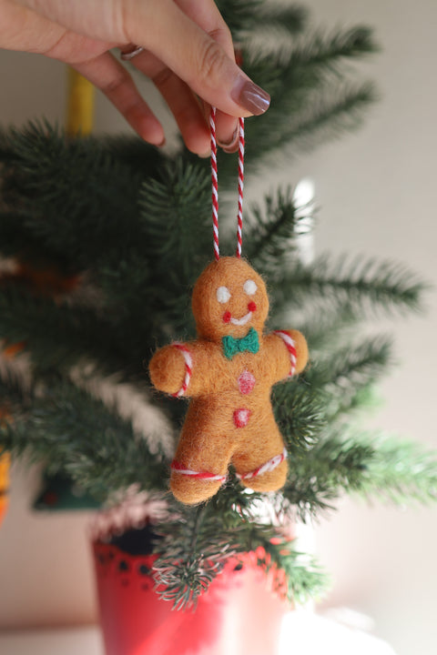 Felted Gingerbread Man Ornament