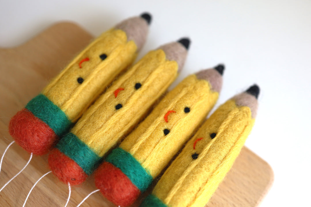 Felted Pencils Christmas Ornaments | Teacher's gift | Teacher Christmas Gift | back to school décor