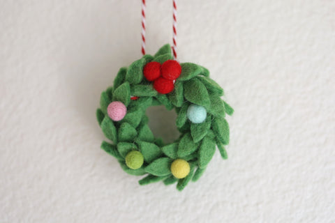 Felt Wreath Ornaments | Holiday Felt Wreath for Christmas | Christmas Gift | Car wreath | Car décor