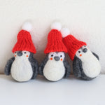 Load image into Gallery viewer, Hand Felted Penguin Christmas Decoration | Christmas Penguin Ornament | Penguin with red hat| Hanging Tree Ornament 100% Wool| Cute Penguin
