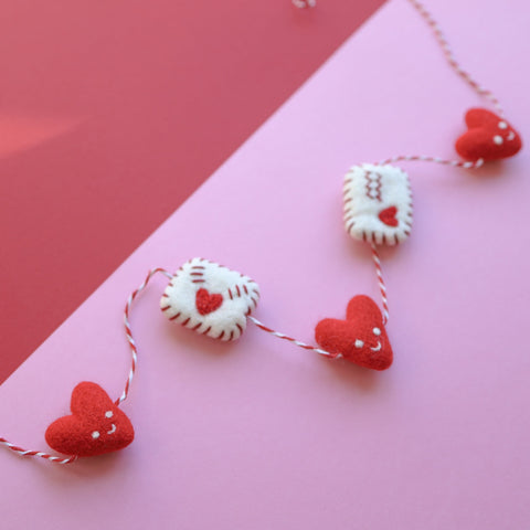 Red Heart and envelope garland