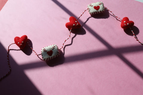 Red Heart and envelope garland