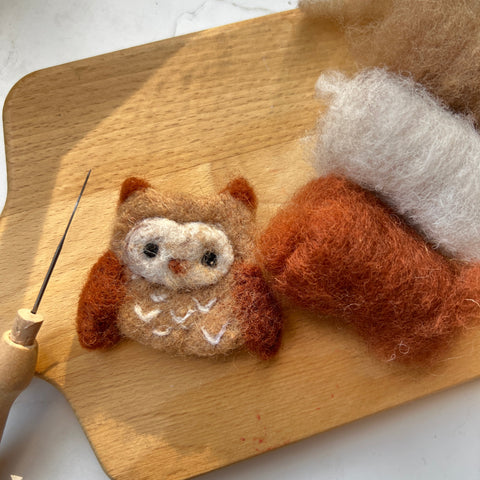 Autumn Owl Brooch Needle Felting Workshop ( November 22nd)