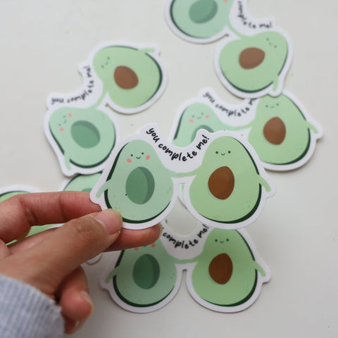 Vegetable Vinyl Sticker | Avocado you complete me | Avocado couple | vegetable series