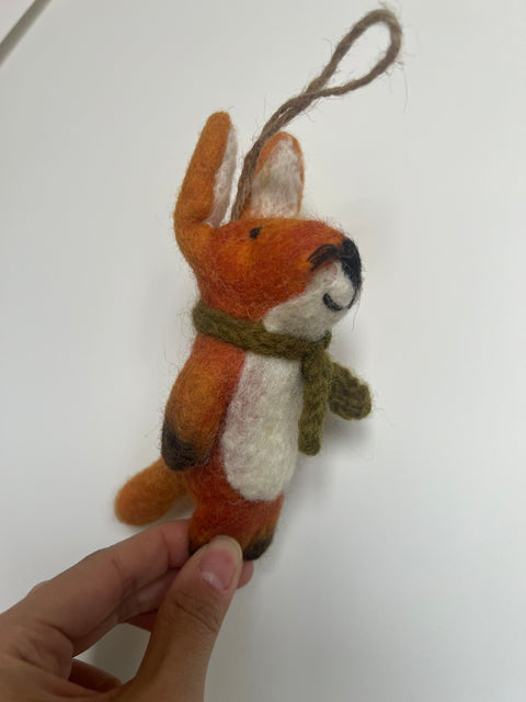 Felted Fox Ornaments
