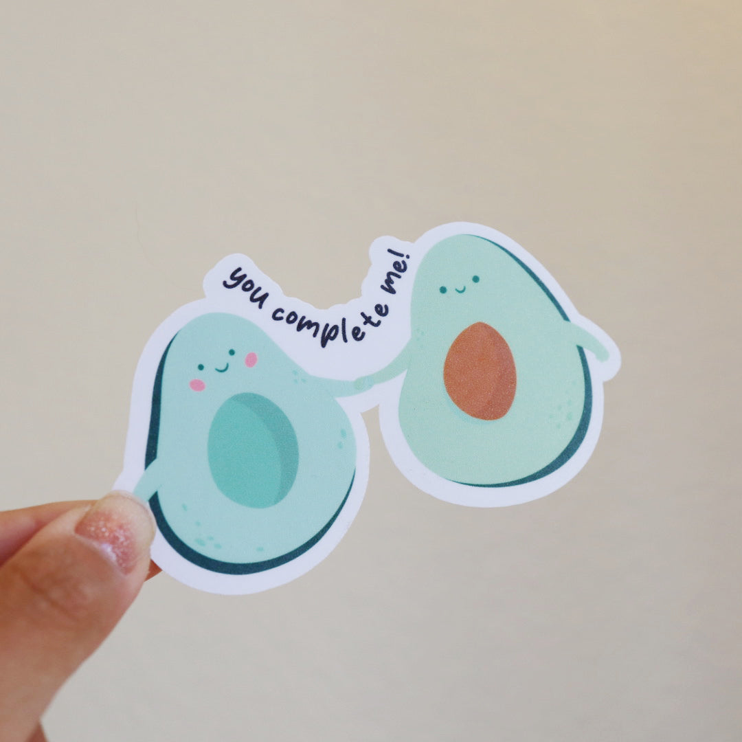 Vegetable Vinyl Sticker | Avocado you complete me | Avocado couple | vegetable series