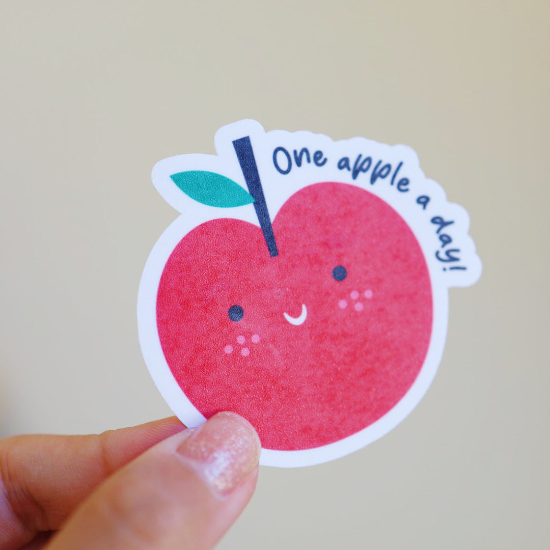 Fruit Vinyl Sticker |  One apple a day! | Apple | fruit series