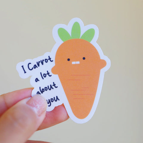 Vegetable Vinyl Sticker | I Carrot a lot about you | Carrot | vegetable series