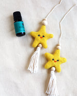 Load image into Gallery viewer, Essential Oil Diffuser - Yellow Star || Felt Wool Diffuser, Car Air Freshener, Car Oil Diffuser, Office Diffuser, Nursery décor
