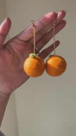 Load and play video in Gallery viewer, Felt Orange Earring Drop
