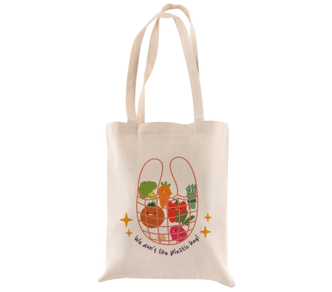 We don't like plastic bag.- Vegetable Tote Bag